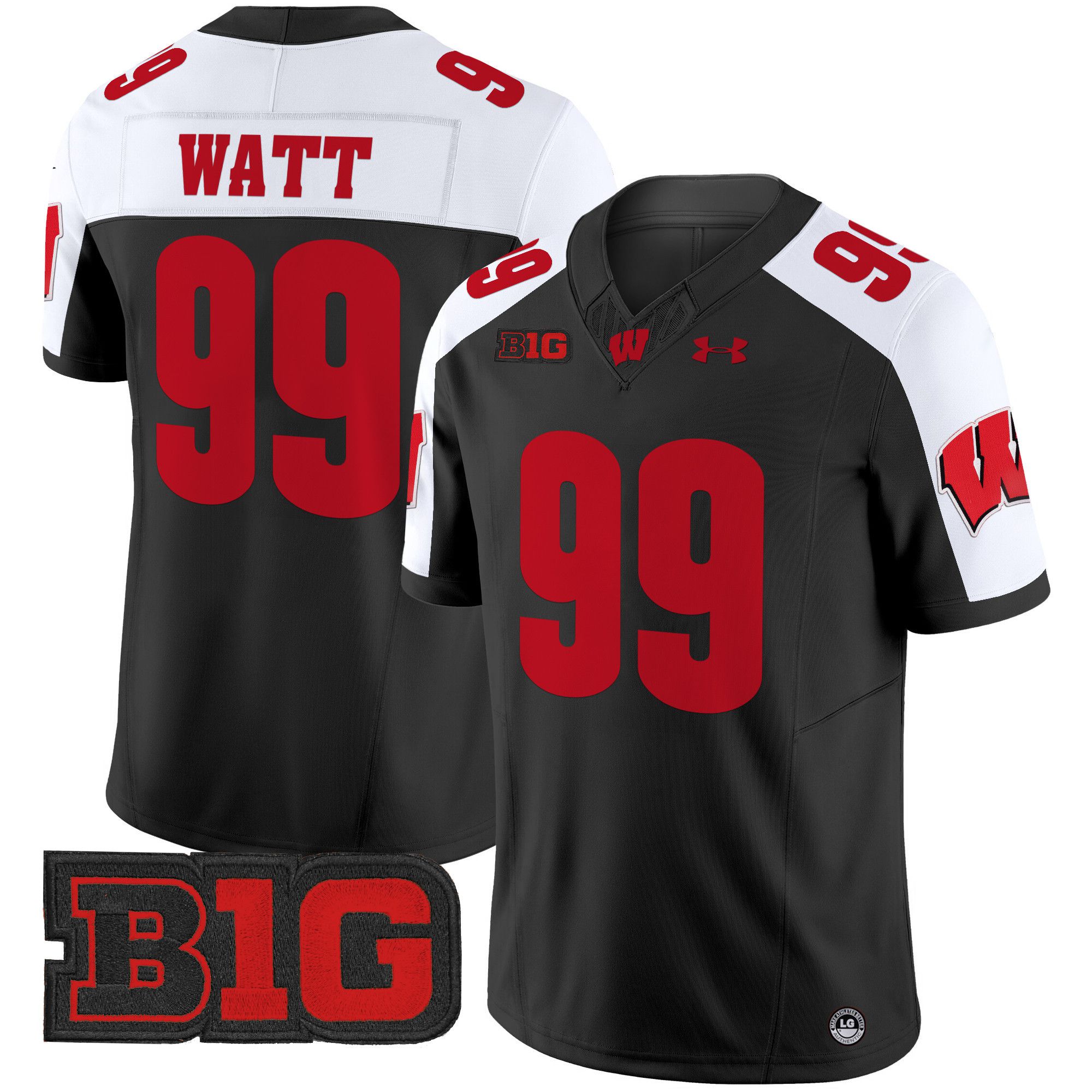 Men Wisconsin Badgers #99 Watt Black 2024 Vapor Limited NCAA Jersey